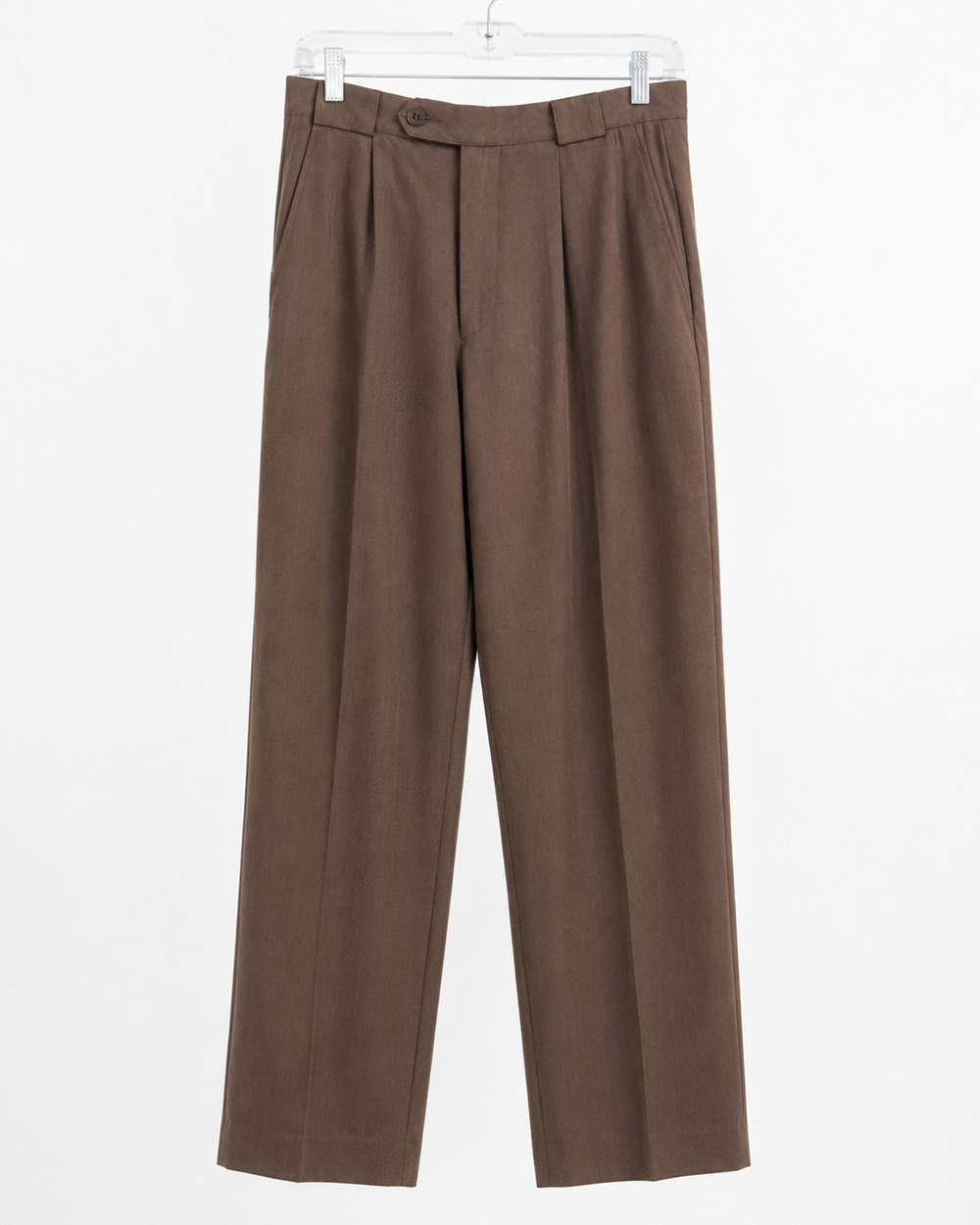 Matinique Mens Pleated Dress Trousers Brown Wide Leg Rayon Blend Size 28x31